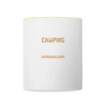 guimauves de camping - Mug contrasté - blanc/jaune - Devant