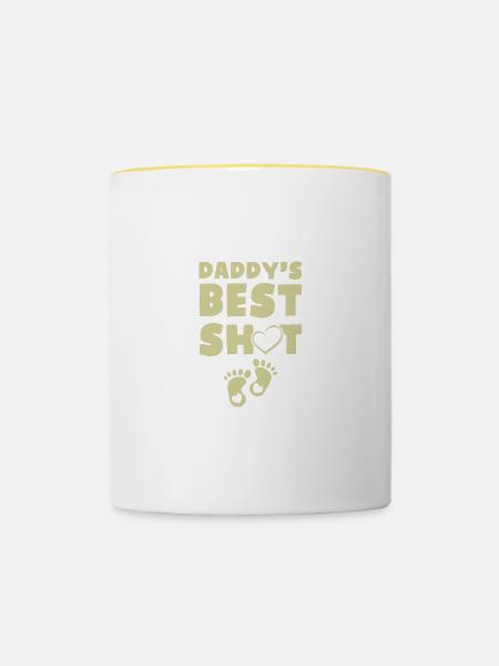 daddy baby - Tasse zweifarbig - Weiß/Gelb
