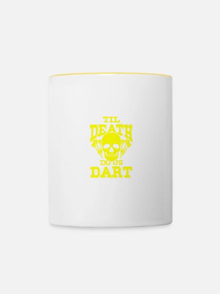 dart spiel - Tasse zweifarbig - Weiß/Gelb
