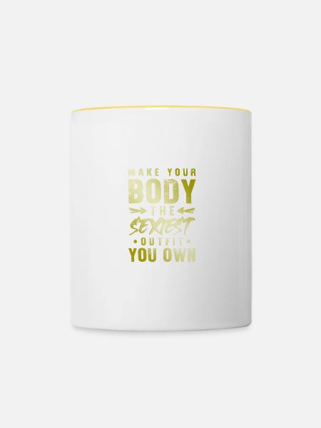 ich bin dein gott - Tasse zweifarbig - Weiß/Gelb