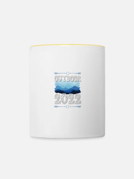 Outdoor 2022 - Tasse zweifarbig - Weiß/Gelb