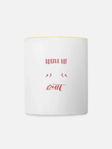baseball hustle - Tasse zweifarbig - Weiß/Gelb
