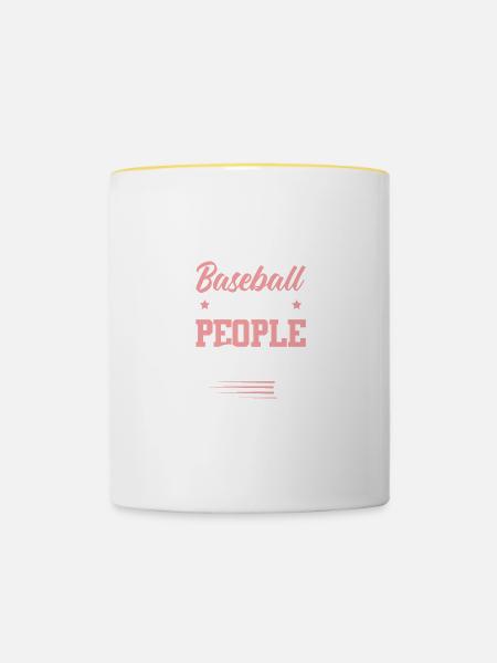 baseball spruch - Tasse zweifarbig - Weiß/Gelb
