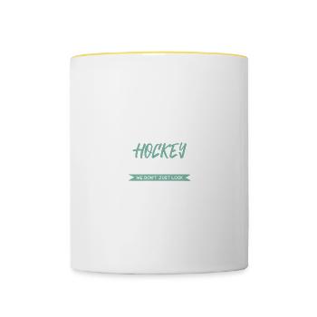 fieldhockey großvater - Tasse zweifarbig - Weiß/Gelb - Vorne