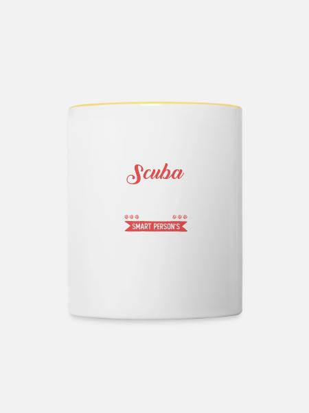 tauchen hobby scuba diving - Tasse zweifarbig - Weiß/Gelb