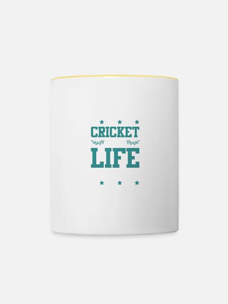 cricket leben - Tasse zweifarbig - Weiß/Gelb
