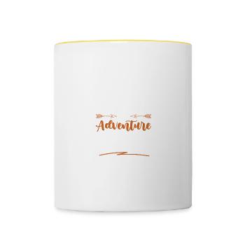 Adventure begins Climbing - Contrasting Mug - white/yellow - Front