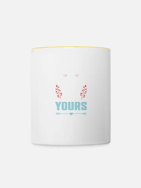 ich gehöre dir paare - Tasse zweifarbig - Weiß/Gelb