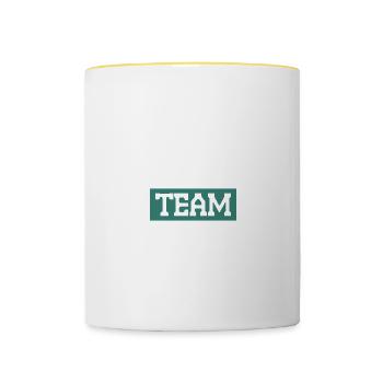 Équipe Bbq - Mug contrasté - blanc/jaune - Devant