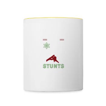 snowboard stunt - Tasse zweifarbig - Weiß/Gelb - Vorne