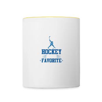 ice hockey season - Tasse zweifarbig - Weiß/Gelb - Vorne