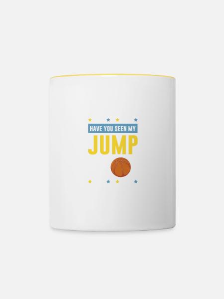 basketball jump shot - Tasse zweifarbig - Weiß/Gelb