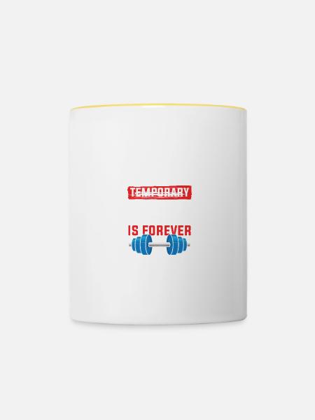 fitness pain workout pride - Tasse zweifarbig - Weiß/Gelb