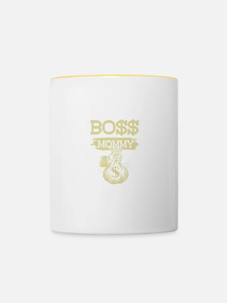Boss Mommy - Tasse zweifarbig - Weiß/Gelb