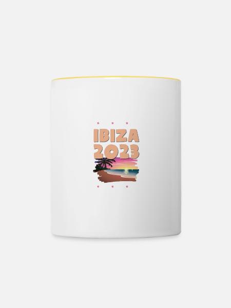 Ibiza 2023 - Tasse zweifarbig - Weiß/Gelb