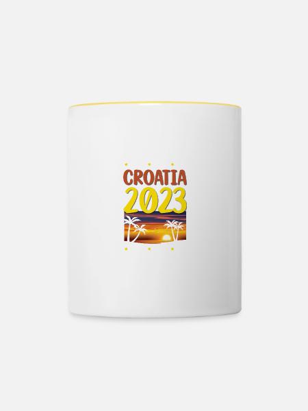 Croatia 2023 - Tasse zweifarbig - Weiß/Gelb