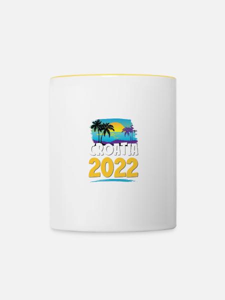 Croatia 2023 - Tasse zweifarbig - Weiß/Gelb