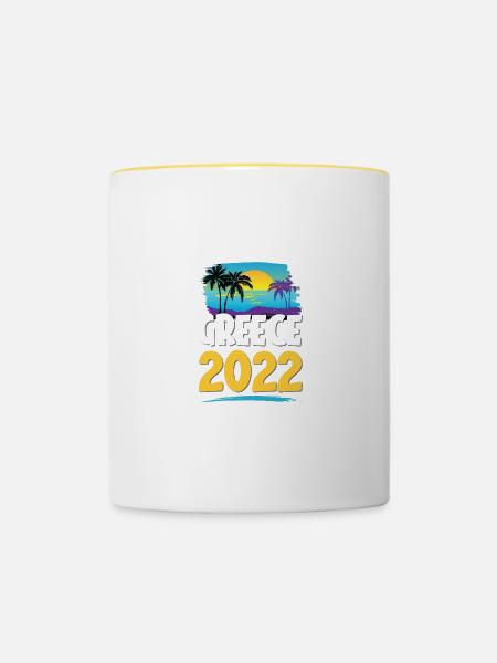 Greece 2023 - Tasse zweifarbig - Weiß/Gelb