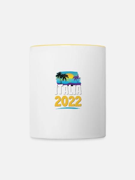 Italia 2023 - Tasse zweifarbig - Weiß/Gelb