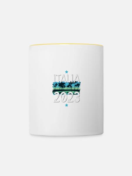 Italia 2023 - Tasse zweifarbig - Weiß/Gelb