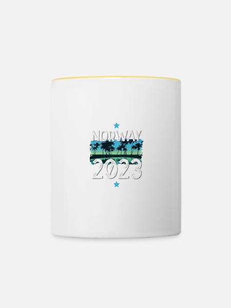 Norway 2023 - Tasse zweifarbig - Weiß/Gelb