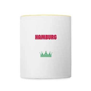 Hambourg 2023 Krone - Mug contrasté - blanc/jaune - Devant