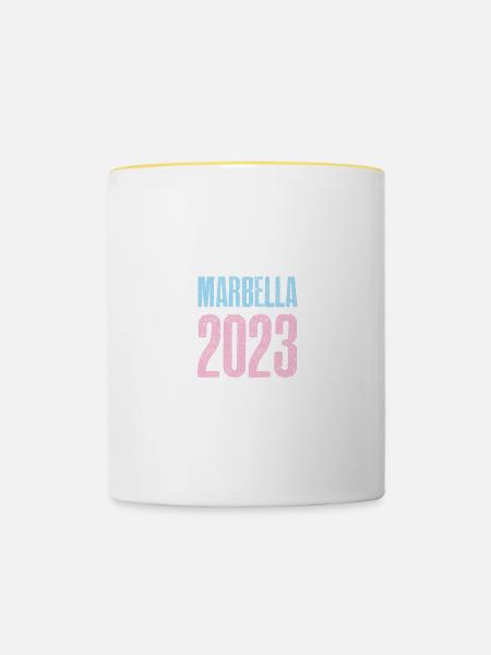 Marbella 2023 - Tasse zweifarbig - Weiß/Gelb