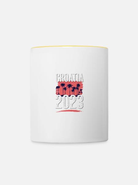 Croatia 2023 - Tasse zweifarbig - Weiß/Gelb