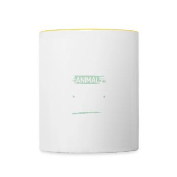 Drôle de dicton sur le bien-être animal - Mug contrasté - blanc/jaune - Devant