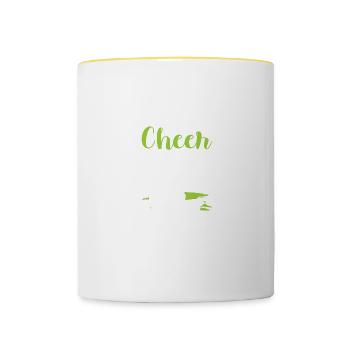 cheerleader papa - Tasse zweifarbig - Weiß/Gelb - Vorne