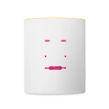 Man loves baking - Contrasting Mug - white/yellow - Front