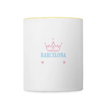 Barcelona 2023 - Tasse zweifarbig - Weiß/Gelb - Vorne