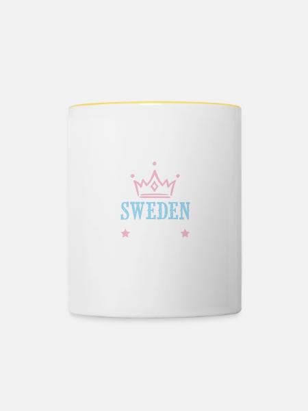 Schweden 2023 - Tasse zweifarbig - Weiß/Gelb