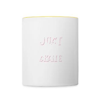 Patinage - Mug contrasté - blanc/jaune - Devant