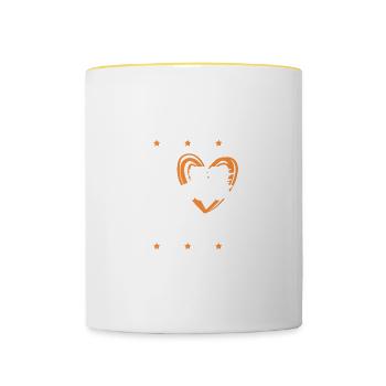 J’adore patiner - Mug contrasté - blanc/jaune - Devant