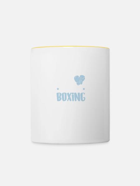boxer boxhandschuhe - Tasse zweifarbig - Weiß/Gelb