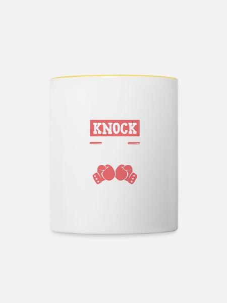 knock out boxen - Tasse zweifarbig - Weiß/Gelb