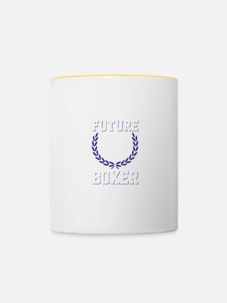boxer zukunft - Tasse zweifarbig - Weiß/Gelb