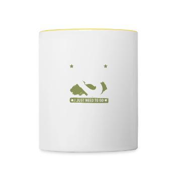 Thérapie de pêche - Mug contrasté - blanc/jaune - Devant
