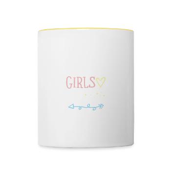 Tournée des filles en Croatie - Mug contrasté - blanc/jaune - Devant