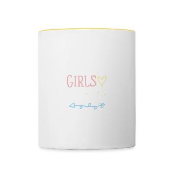 Majorque Girls Tour - Mug contrasté - blanc/jaune - Devant