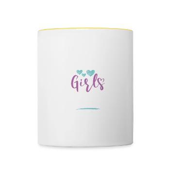 Amsterdam Girls Tour - Mug contrasté - blanc/jaune - Devant