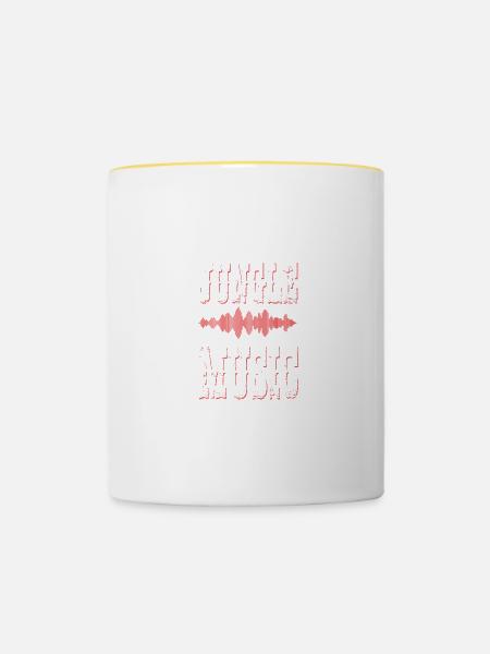 jungle musik - Tasse zweifarbig - Weiß/Gelb