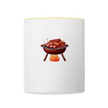Grillmeister Grill - Tasse zweifarbig - Weiß/Gelb - Vorne