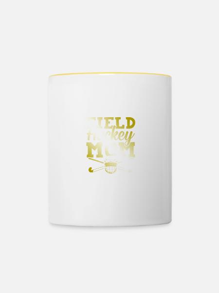 feldhockey mama - Tasse zweifarbig - Weiß/Gelb