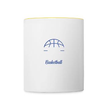 Eat Sleep Basketball Repeat - Contrasting Mug - white/yellow - Front