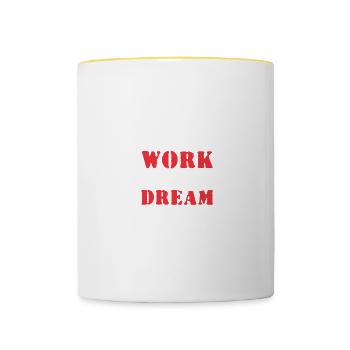 Team Work Basketball - Contrasting Mug - white/yellow - Front