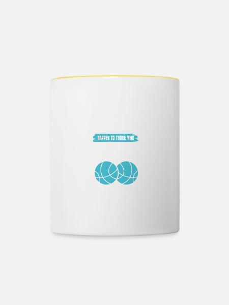 hustle basketball - Tasse zweifarbig - Weiß/Gelb