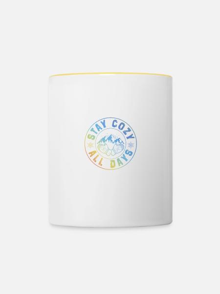 Winter Kalt Cozy - Tasse zweifarbig - Weiß/Gelb