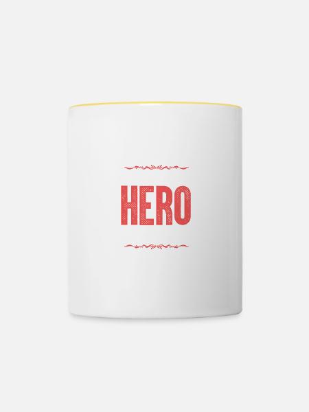 Beste Oma Heldin Spruch - Tasse zweifarbig - Weiß/Gelb
